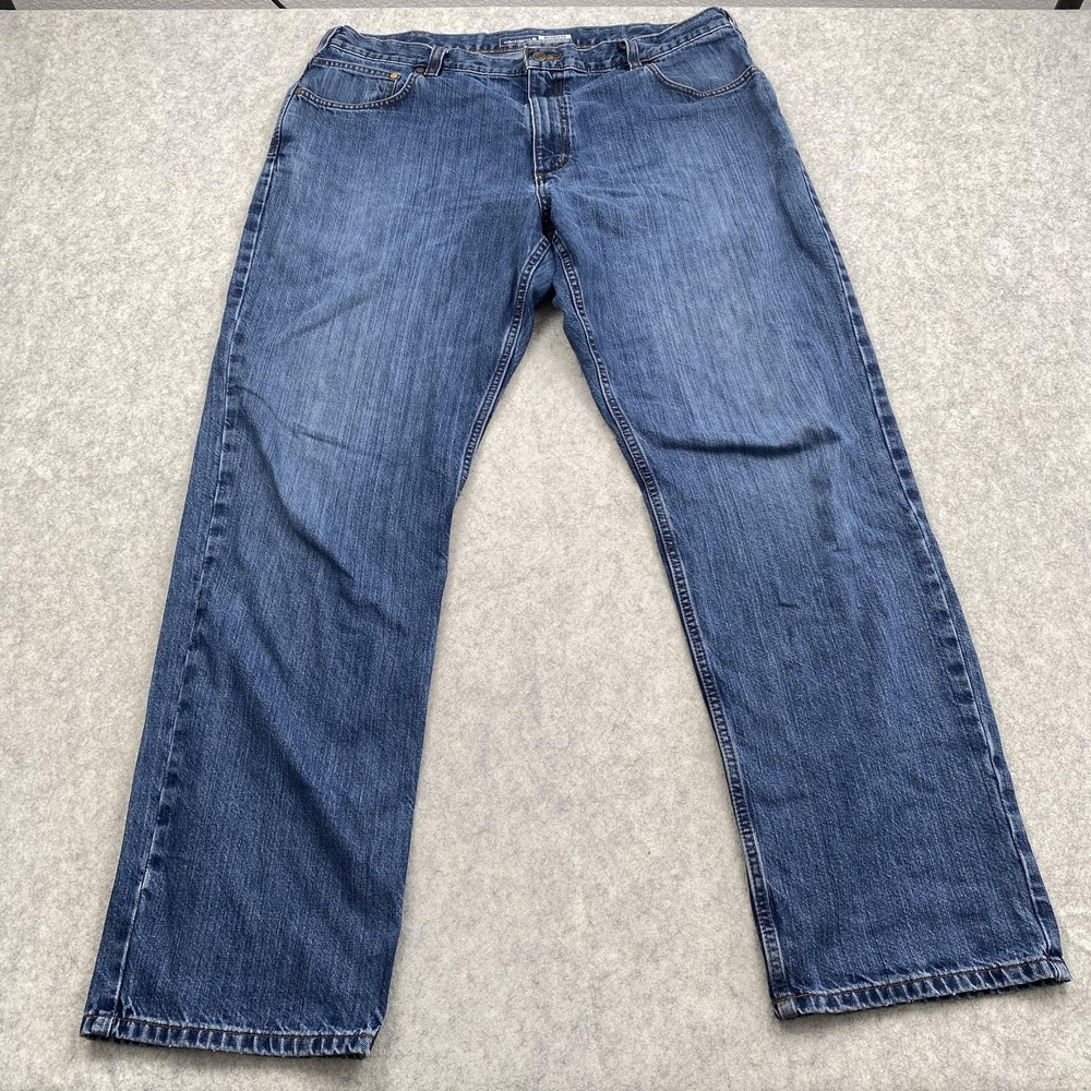 Carhartt Relaxed Fit Jeans Mens 40x34 (38x32) Blue Medium Wash 105119-HAO *HOLE*